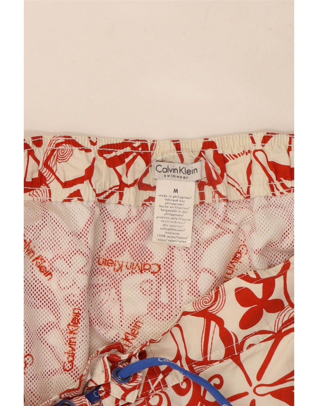 Мужские шорты для плавания Calvin Klein с рисунком, нейлон, средний красный цвет с цветочным принтом