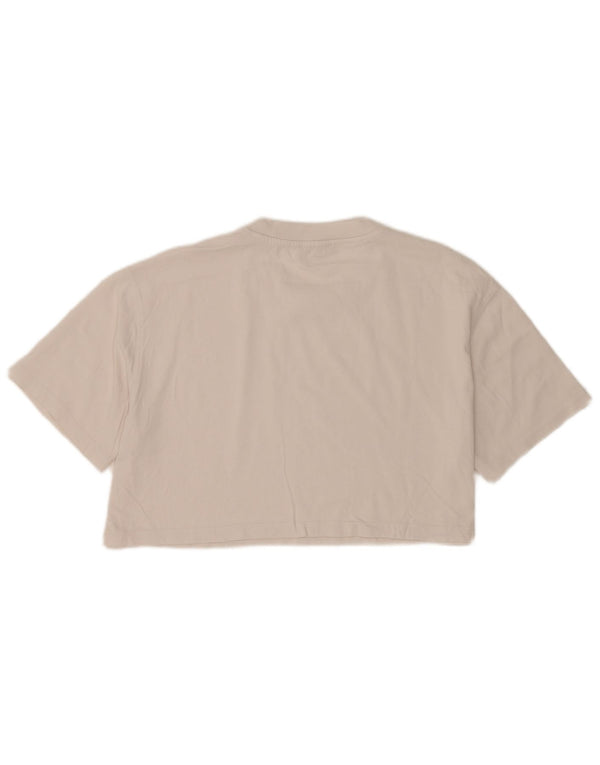 Женская укороченная футболка оверсайз Zara UK 14, средний белый