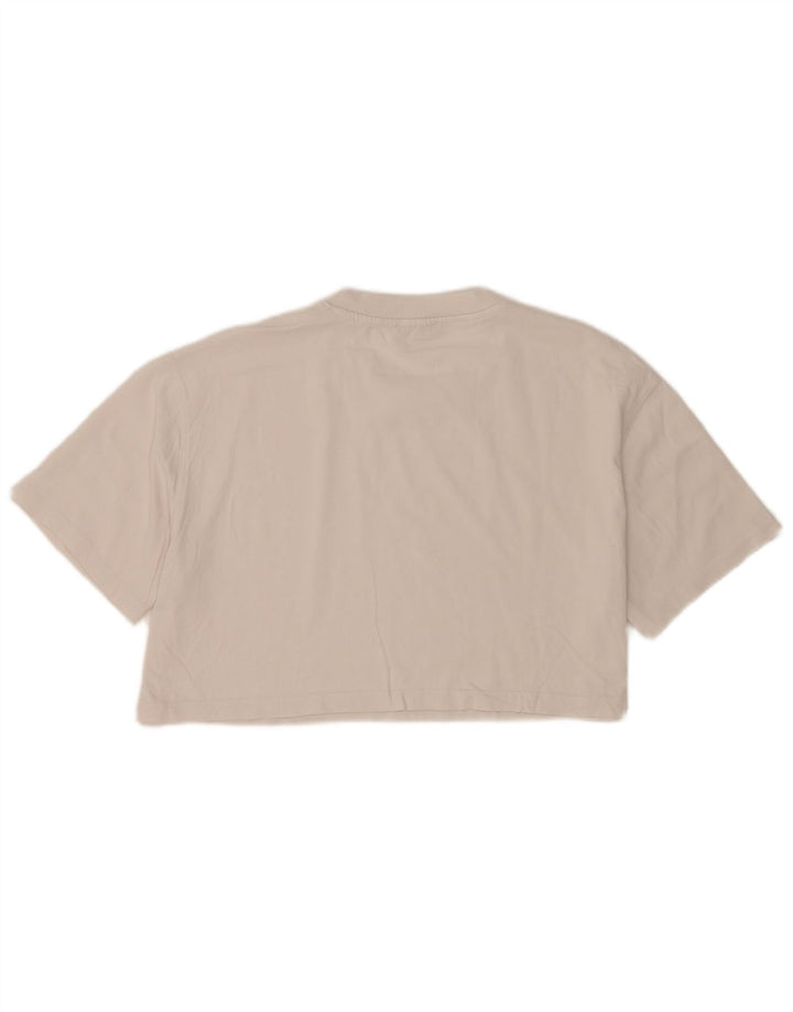 Женская укороченная футболка оверсайз Zara UK 14, средний белый