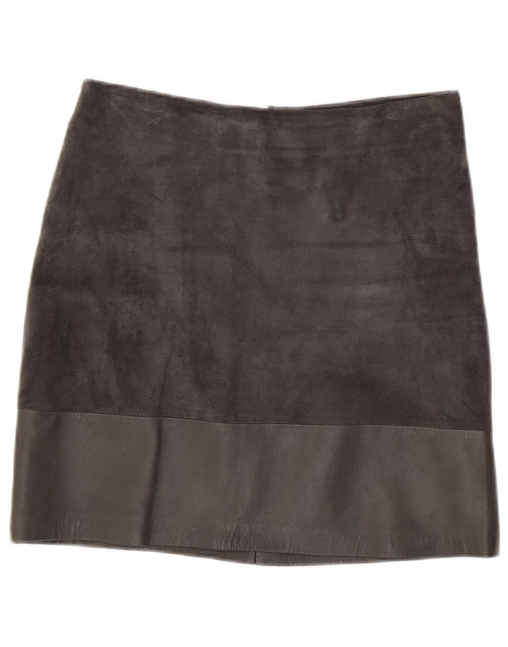 HALLHUBER Женская замшевая юбка EU 38 Medium W32 Серая кожа