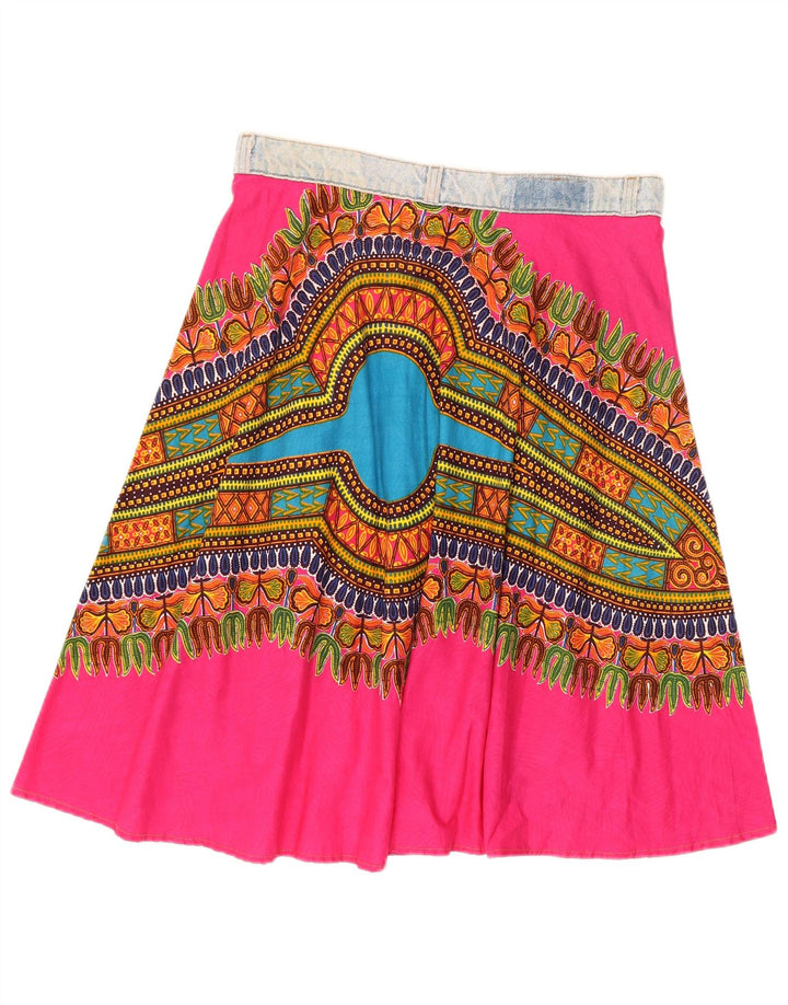 Женская асимметричная юбка с запахом Levi's W32, большая розовая хлопковая юбка с геометрическим рисунком