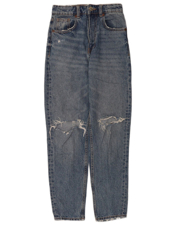 Женские зауженные джинсы с высокой талией Zara EU 32 2XS W22 L27 синие