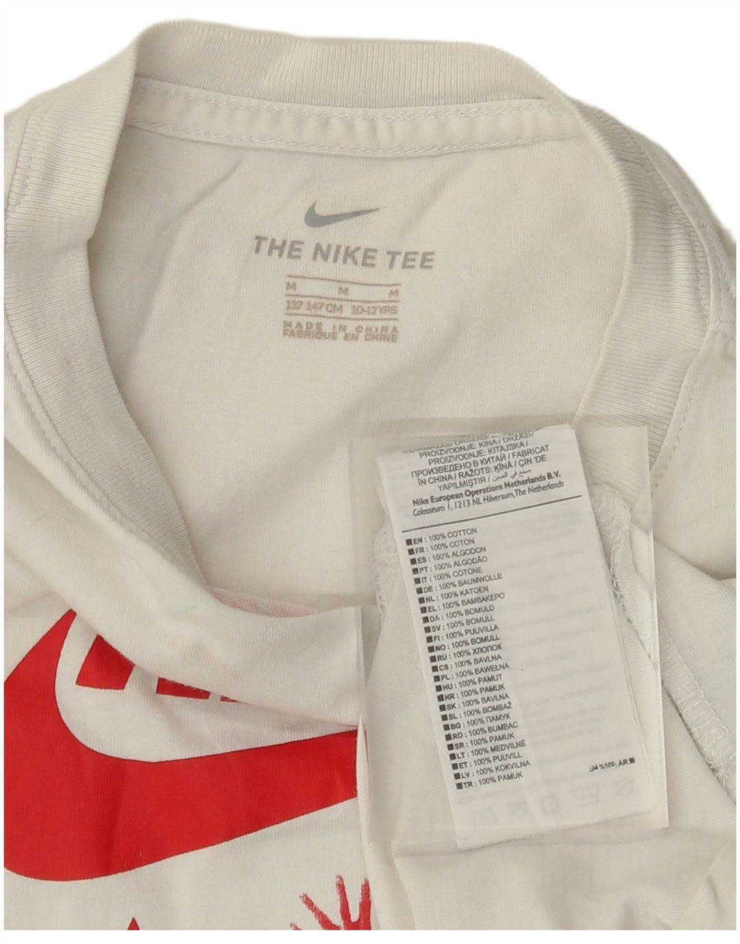 Футболка с рисунком Nike для мальчиков, 10–11 лет, средний размер, белый хлопок, хлопок