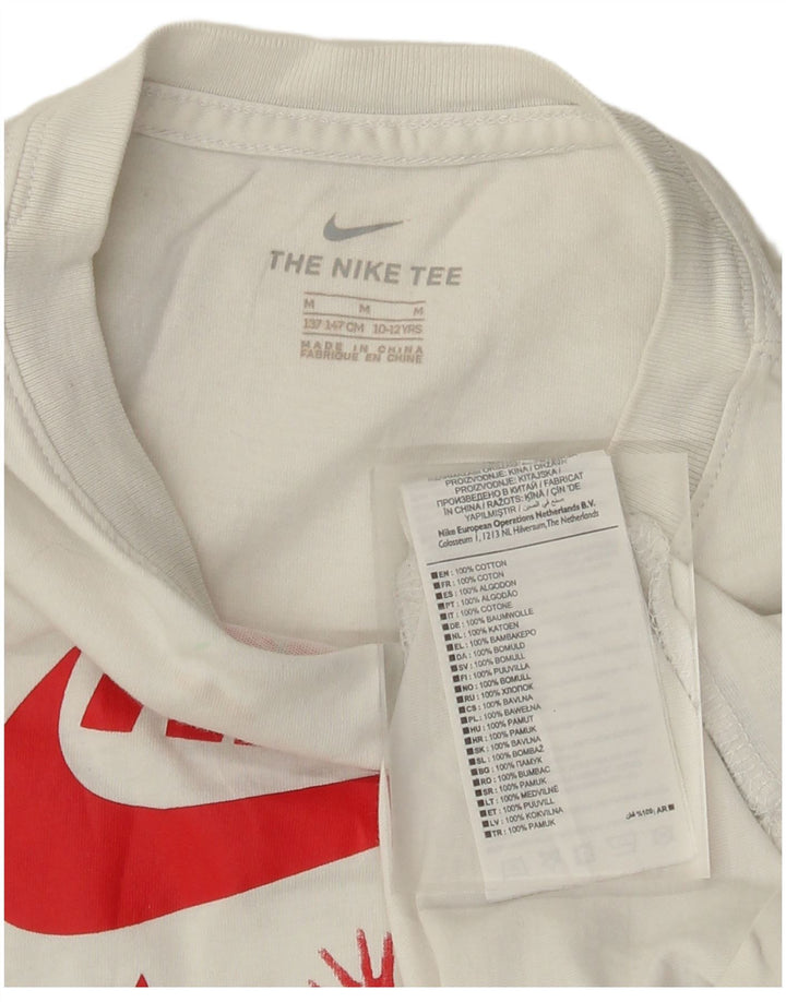 Футболка с рисунком Nike для мальчиков, 10–11 лет, средний размер, белый хлопок, хлопок