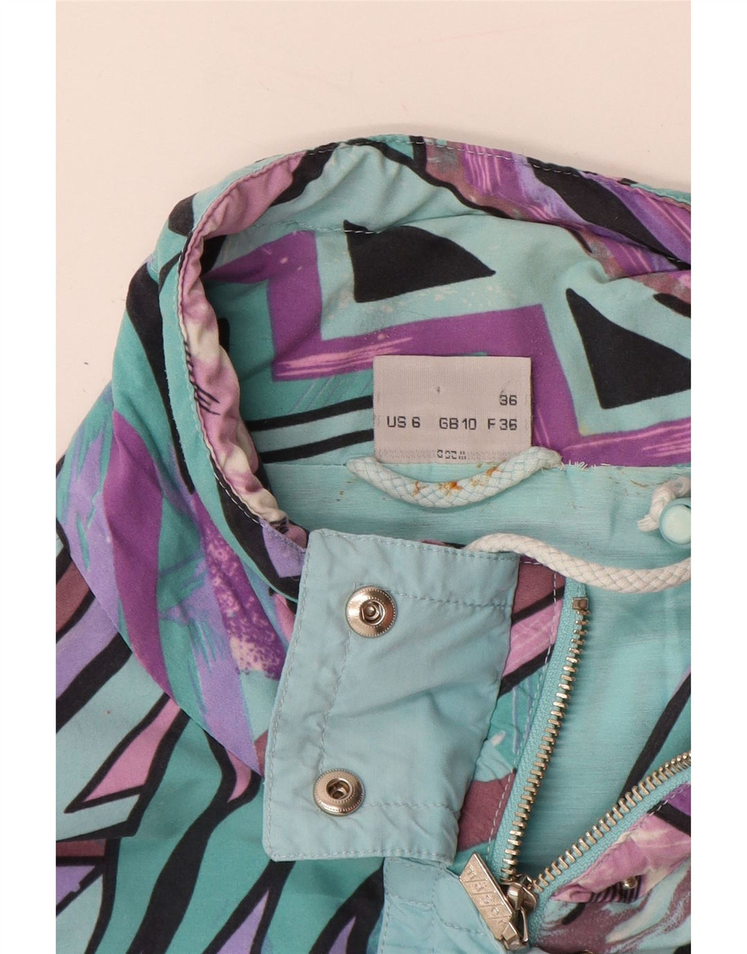 Женский плащ оверсайз Maser M UK 10, маленький бирюзовый с геометрическим узором