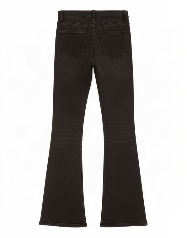 Женские расклешенные джинсы Zara EU 38, маленькие W28 L34, черный хлопок