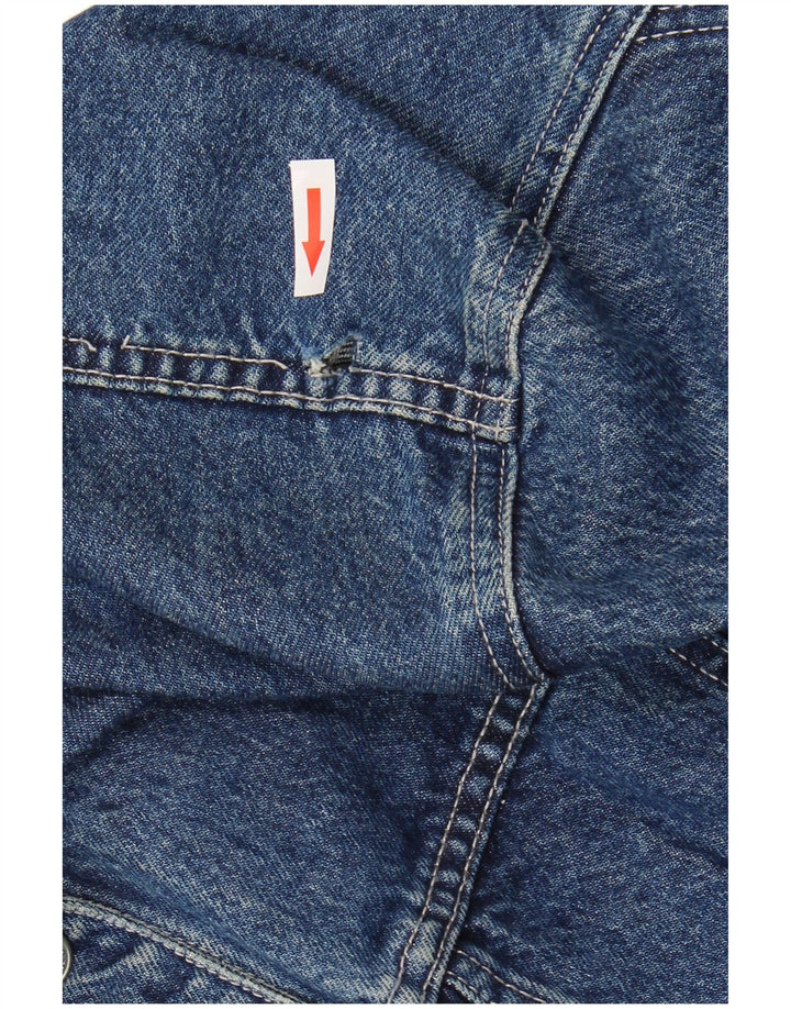 Женская укороченная джинсовая куртка Zara UK 10, маленькая синяя, хлопок