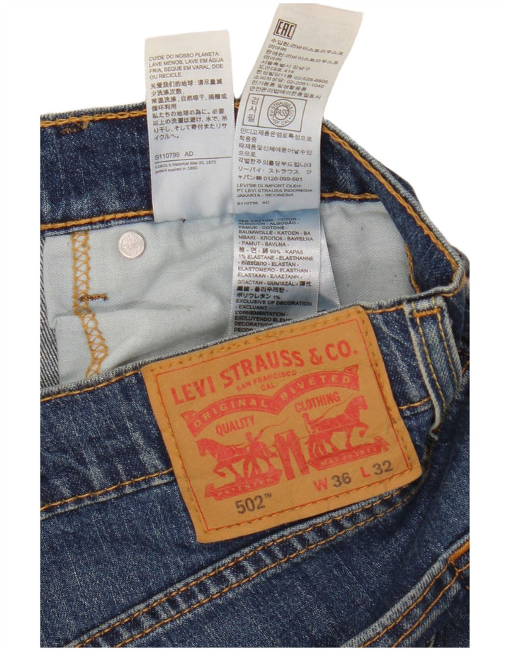 Мужские зауженные джинсы Levi's 502 W36 L29 синие, хлопок