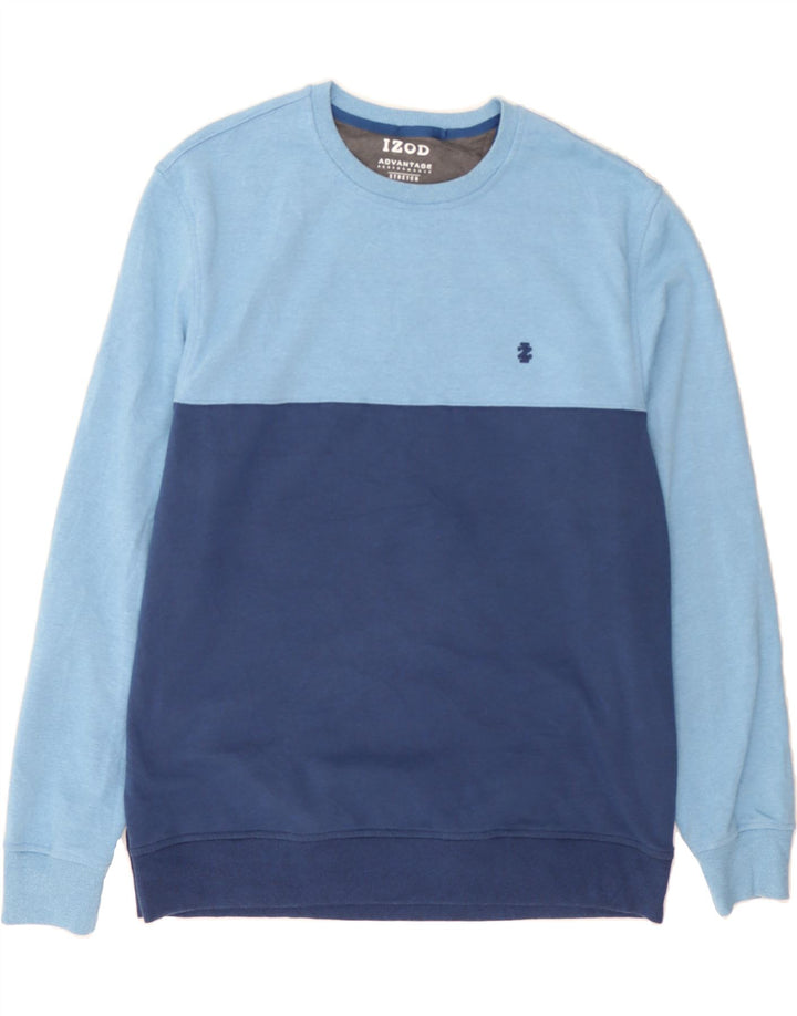 IZOD Mens Sweatshirt Jumper Large Blue Colourblock Vintage Izod and Second-Hand Izod from Messina Hembry 