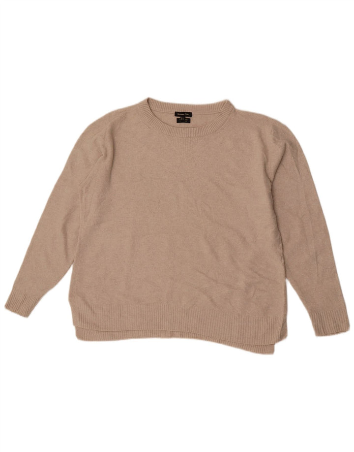 Женский свитер с вырезом «лодочка» Massimo Dutti UK 16, большой бежевый