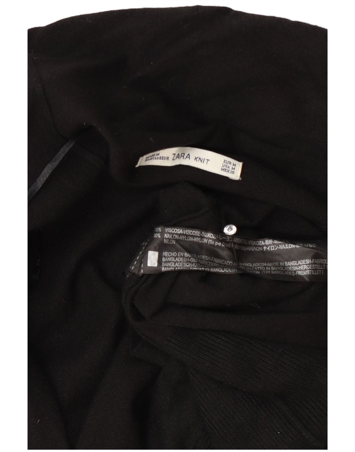 Женский удлиненный открытый кардиган Zara UK 12, средний черный вискоза