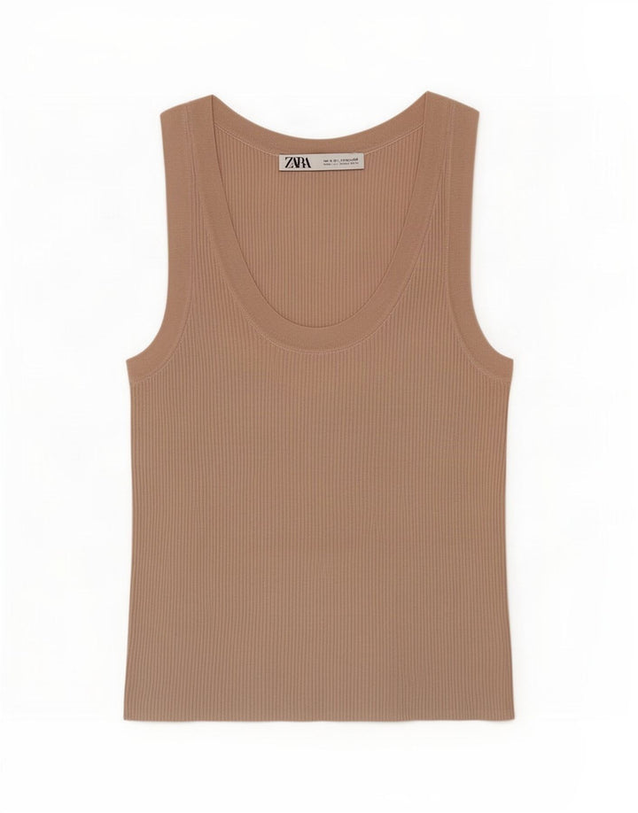 Женский жилет Zara Top UK 8, маленький, бежевый