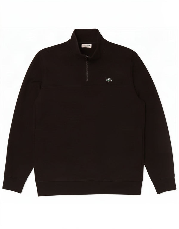 Мужской свитшот с воротником на молнии Lacoste, размер 5, большой черный
