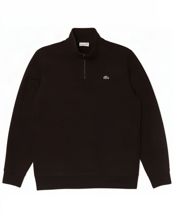 Мужской свитшот с воротником на молнии Lacoste, размер 5, большой черный