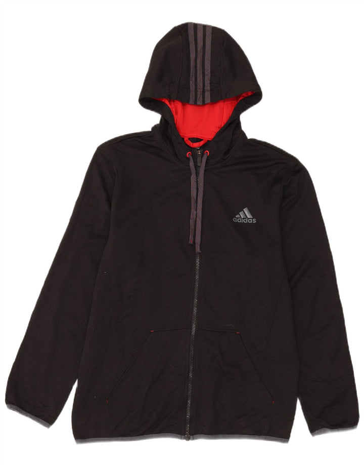 Мужской спортивный костюм Adidas с капюшоном, верхняя куртка, средний черный полиэстер