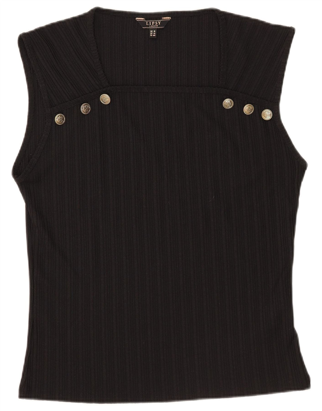 Женская блузка без рукавов Lipsy Top UK 18 XL, черный полиэстер