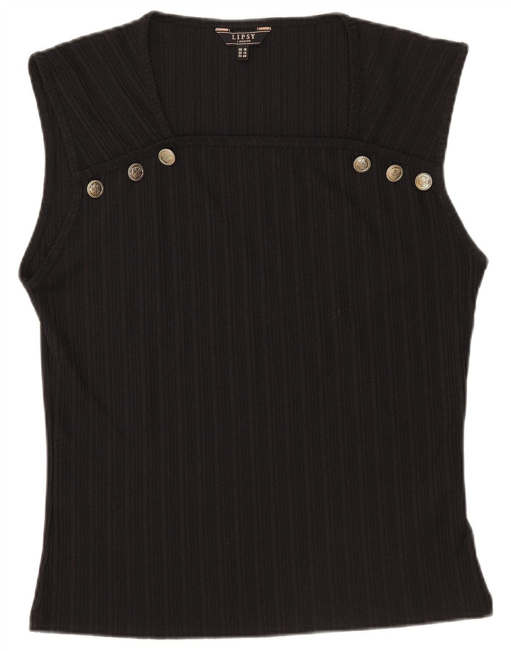 Женская блузка без рукавов Lipsy Top UK 18 XL, черный полиэстер