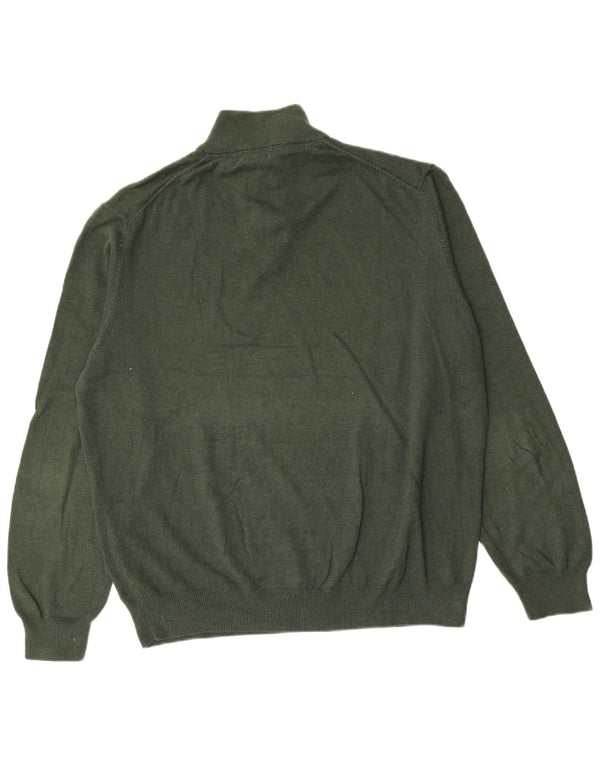 Мужской свитер Massimo Dutti с воротником на молнии 2XL, зеленый хлопок