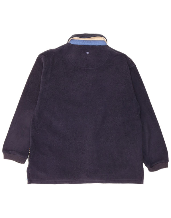 FAT FACE Мужской флисовый джемпер свободного кроя Polartec с воротником-поло XS, темно-синий