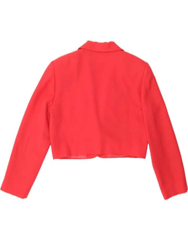 VINTAGE Womens Oversized Crop 1 Button Blazer Jacket EU 36 Small Red Wool Vintage Vintage and Second-Hand Vintage from Messina Hembry 