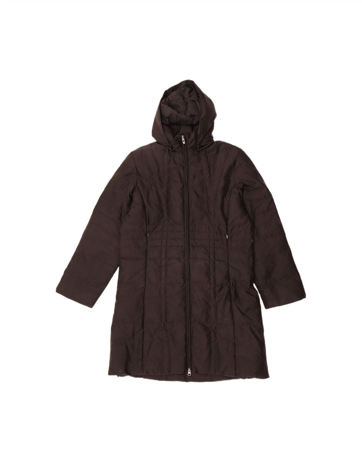 SERGIO TACCHINI Womens Hooded Padded Coat UK 16 Large Black Polyamide