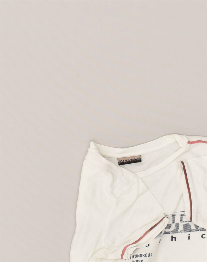 NAPAPIJRI Girls Graphic T-Shirt Top 11-12 Years White Cotton | Vintage Napapijri | Thrift | Second-Hand Napapijri | Used Clothing | Messina Hembry 