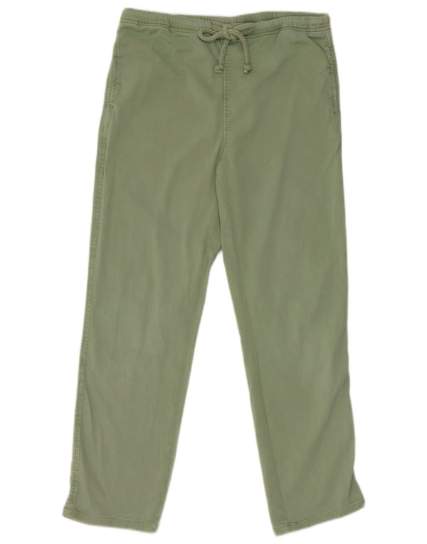 Zara Womens Straight Chino Trousers Small W26 L26 Green Cotton