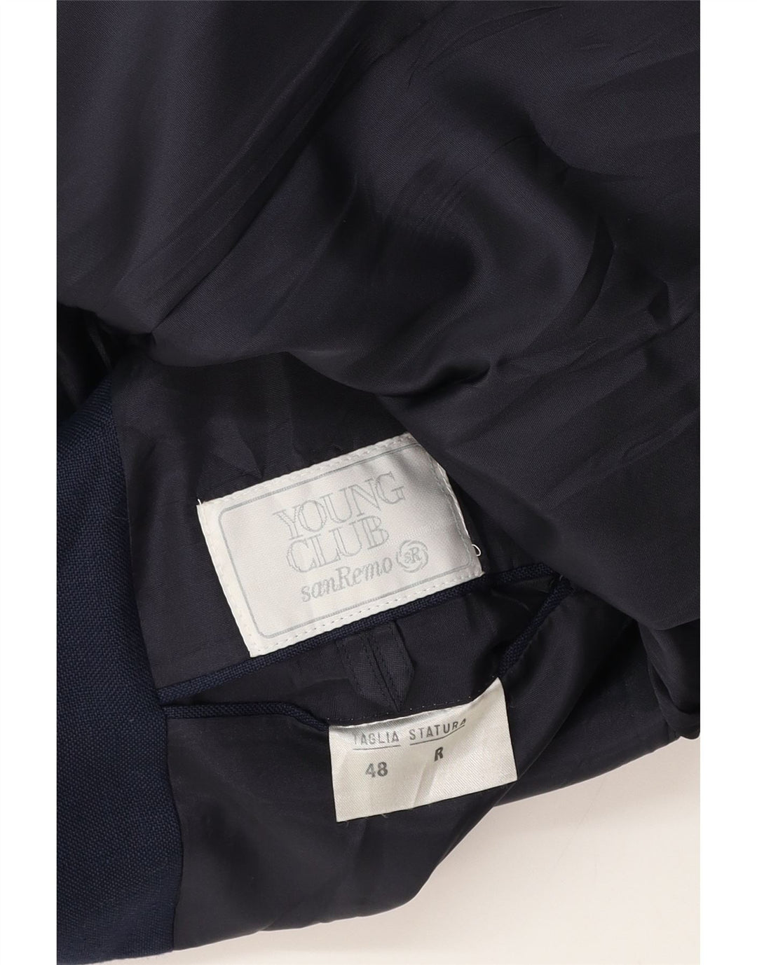 San Remo Мужской двубортный пиджак IT 48 Средний Темно-Синий