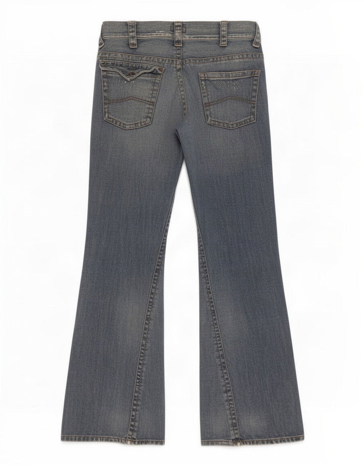 Женские расклешенные джинсы Armani W30 L33 Синие, хлопок