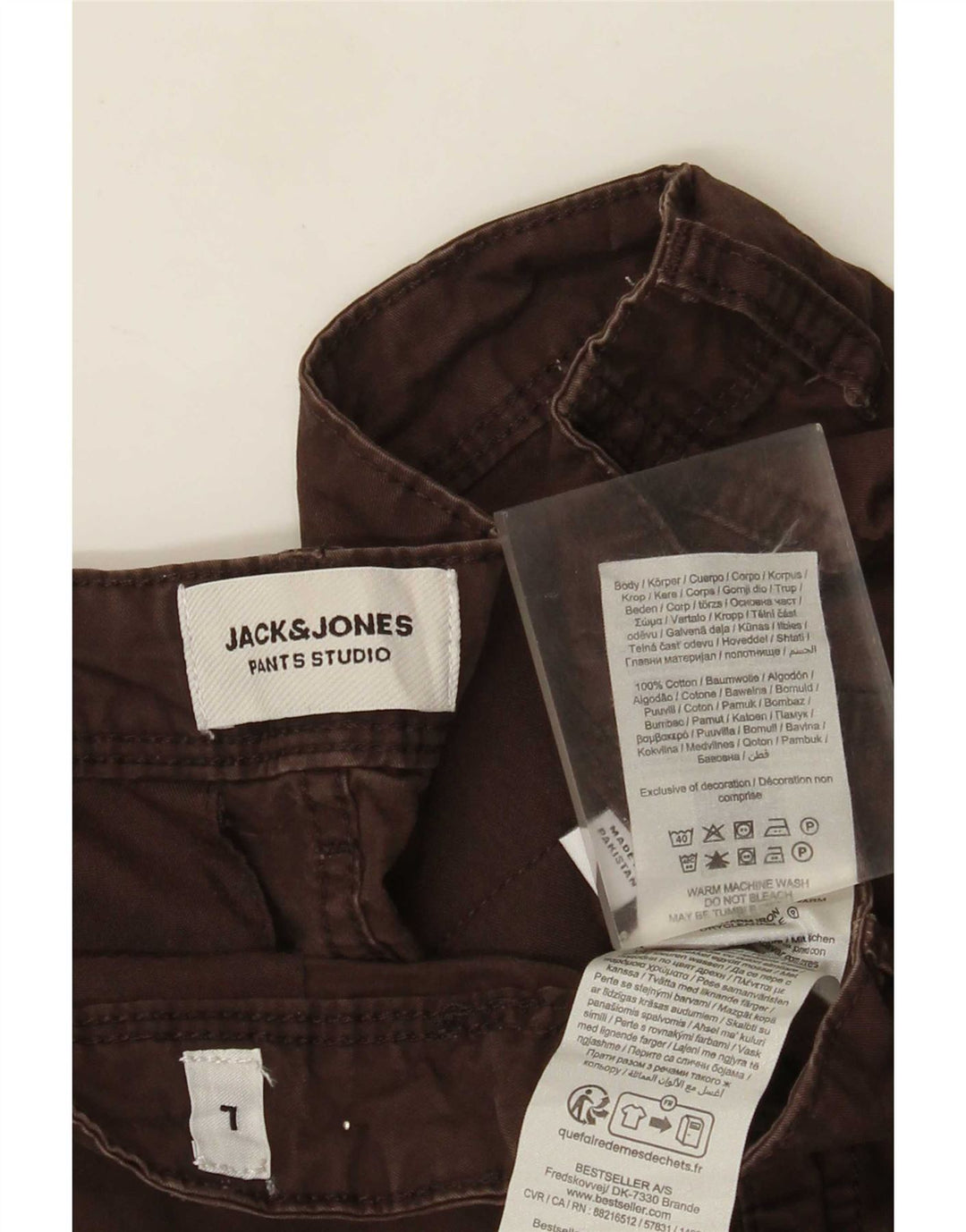 Мужские шорты карго Jack & Jones большие W34 коричневые хлопковые