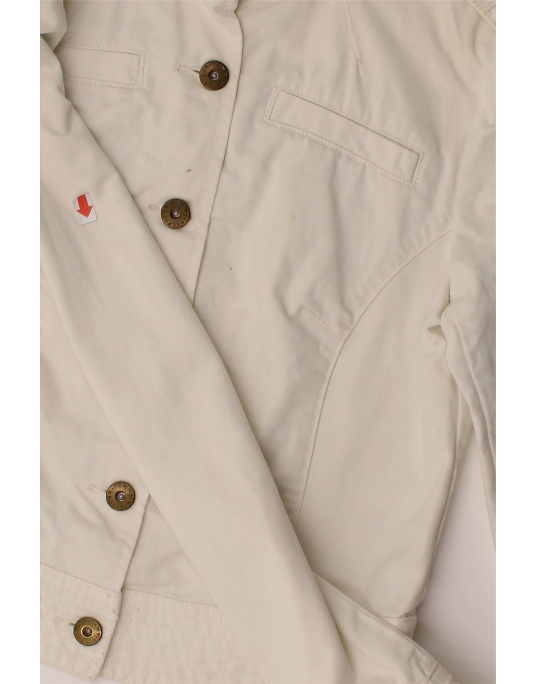 TOMMY HILFIGER Womens Crop Military Jacket US 8 Medium White Cotton Vintage Tommy Hilfiger and Second-Hand Tommy Hilfiger from Messina Hembry 