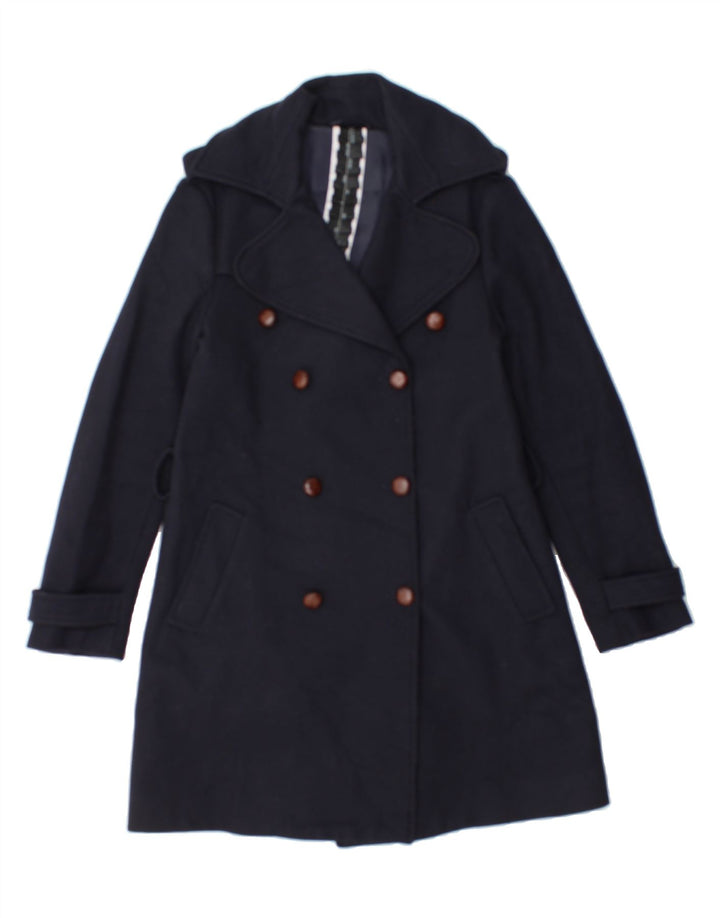 PATRIZIA PEPE Womens Overcoat IT 42 Medium Navy Blue Vintage Patrizia Pepe and Second-Hand Patrizia Pepe from Messina Hembry 