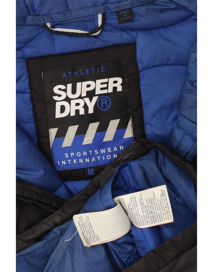 Мужская утепленная куртка с капюшоном Superdry UK 38, средний черный нейлон
