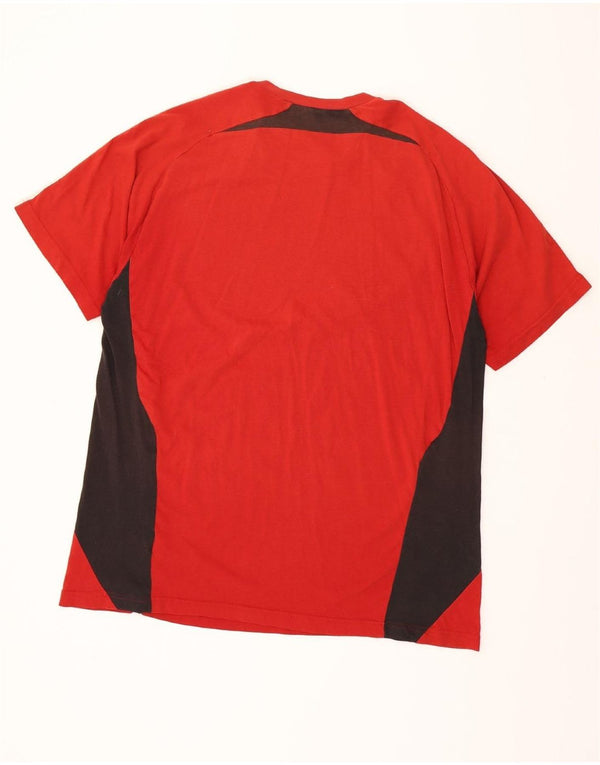 Мужская футболка ADIDAS Top UK 50/52 2XL Красный хлопок с цветными блоками