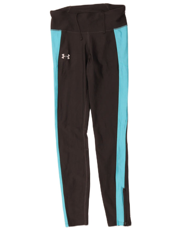 Женские леггинсы Under Armour Heat Gear UK 8, маленькие черные с цветными блоками