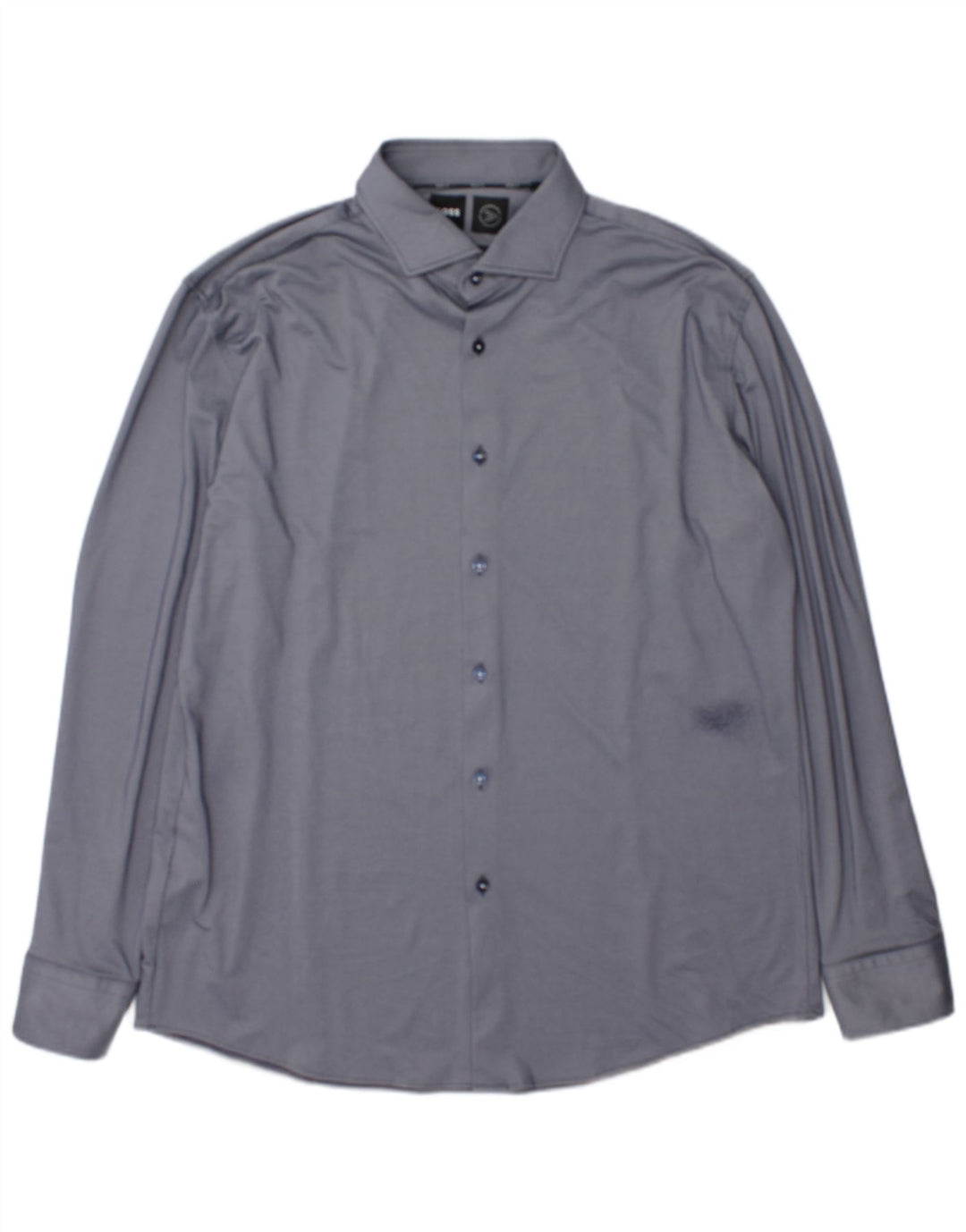 Мужская рубашка узкого кроя Hugo Boss Performance, размер 43, 17 XL, темно-синий, полиамид