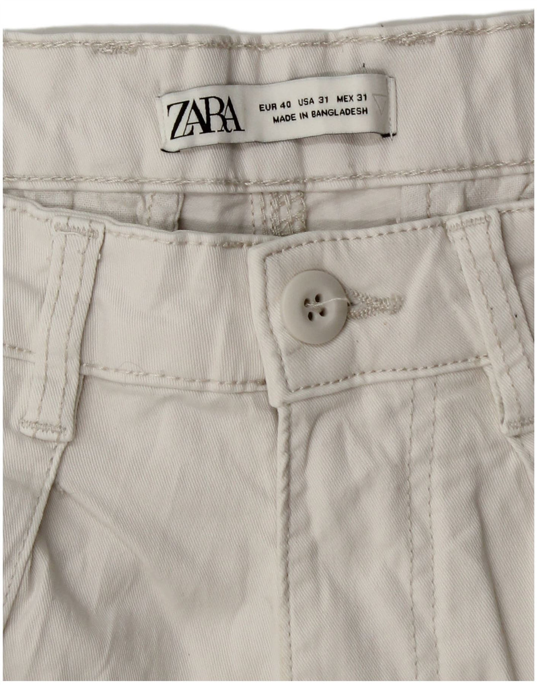 Мужские прямые брюки карго Zara EU 40 Medium W31 L28, белый хлопок