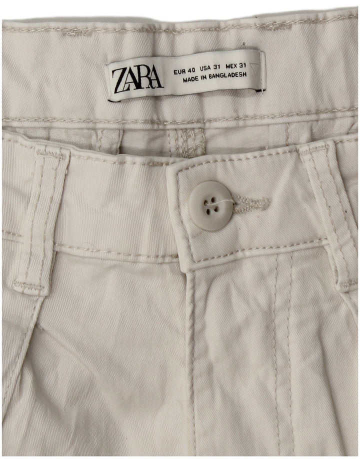 Мужские прямые брюки карго Zara EU 40 Medium W31 L28, белый хлопок