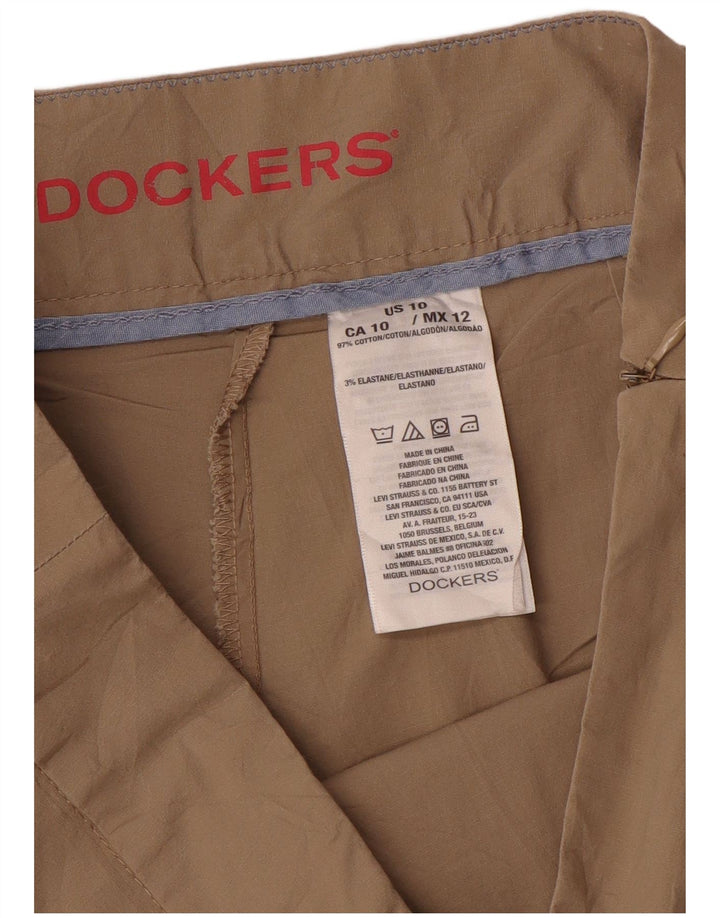 Женская юбка Dockers, размер 10, большой размер, бежевый хлопок, США