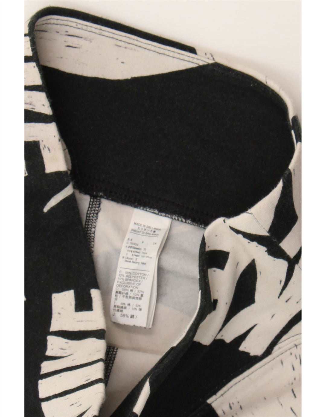 NIKE Womens Graphic Leggings UK 10 Small  Black Cotton Vintage Nike and Second-Hand Nike from Messina Hembry 
