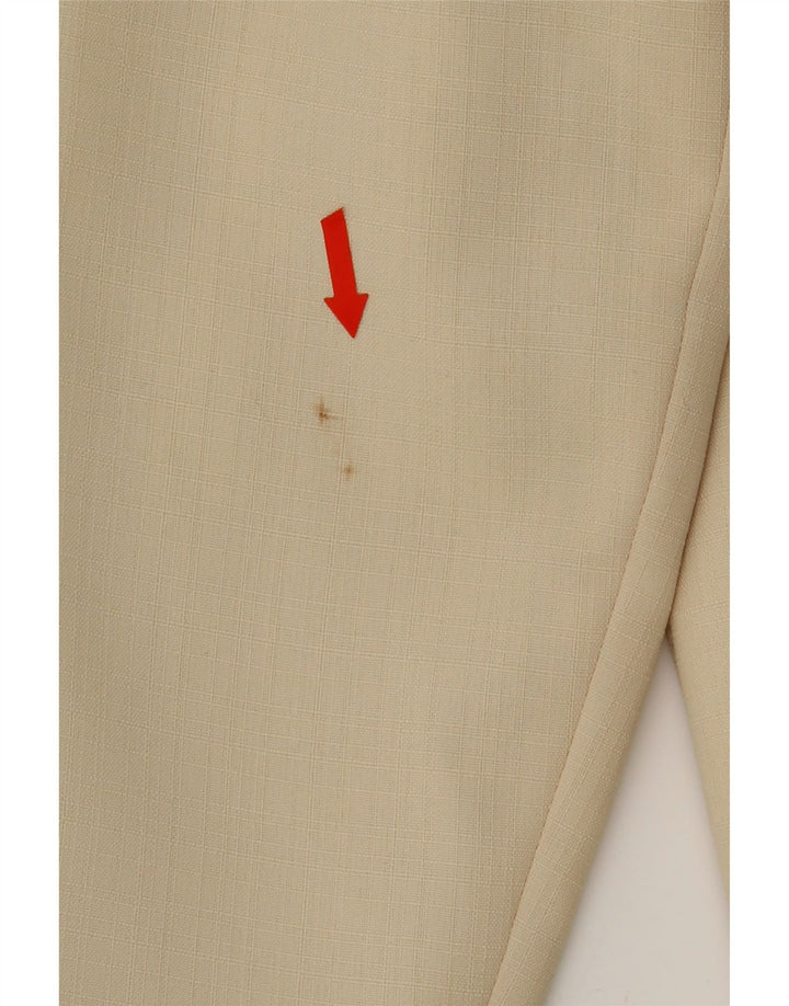 VINTAGE Womens 2 Button Blazer Jacket UK 18 XL Beige Polyester Vintage Vintage and Second-Hand Vintage from Messina Hembry 