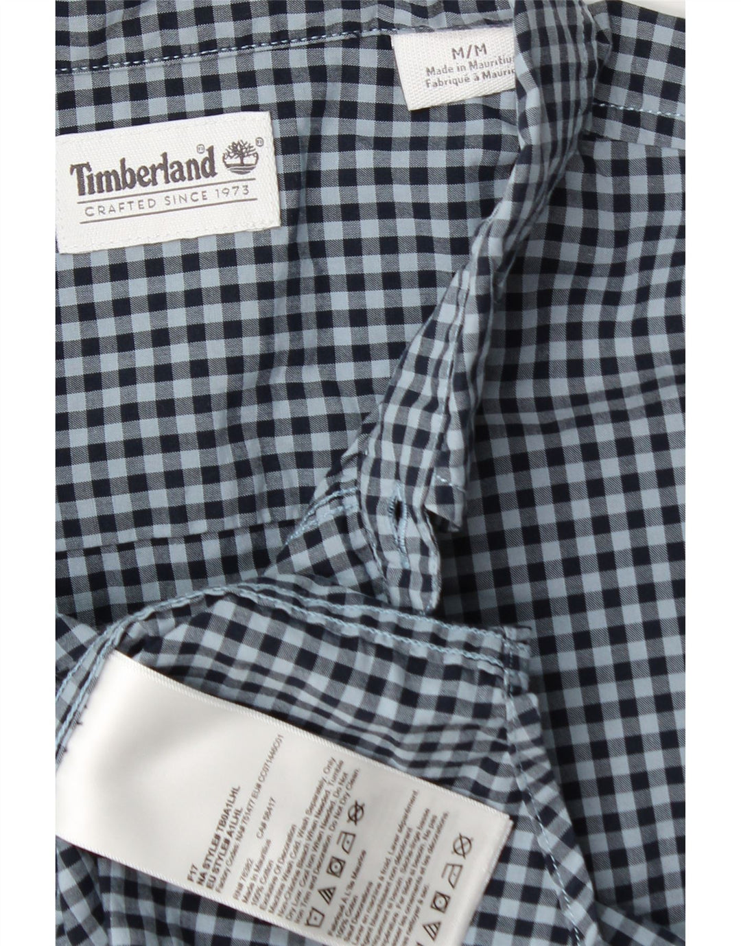 TIMBERLAND Мужская рубашка среднего размера, темно-синяя, в мелкую клетку, хлопок