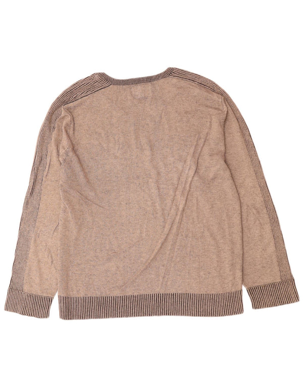 GUESS Мужской джемпер с V-образным вырезом и рисунком, XL, серый