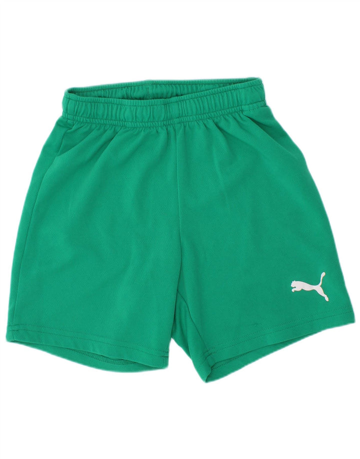 Спортивные шорты Puma для мальчиков 7-8 лет, зеленый полиэстер