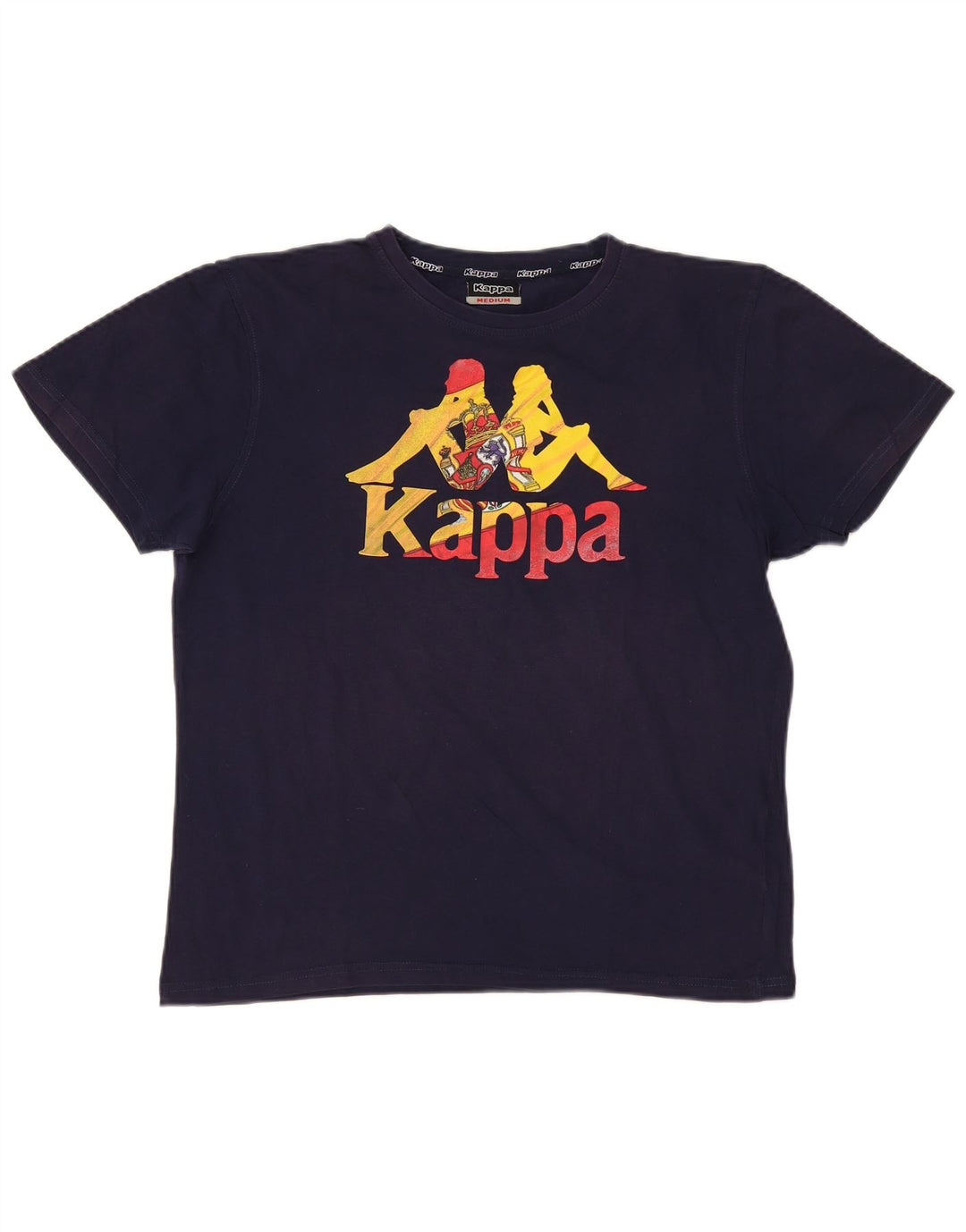 Женская футболка с рисунком Kappa Top UK 14 Medium Navy Blue