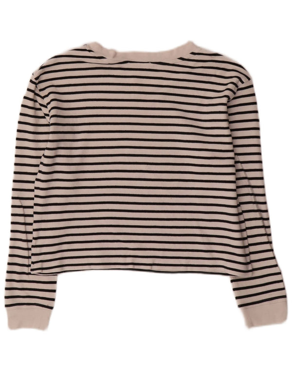 Женский топ с длинным рукавом Zara Long Sleeve UK 14, средний, в морскую полоску, в белую полоску