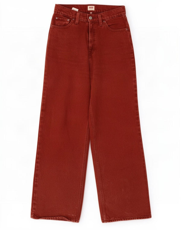 Женские широкие джинсы Levi's с высокой талией W26 L29, красный хлопок