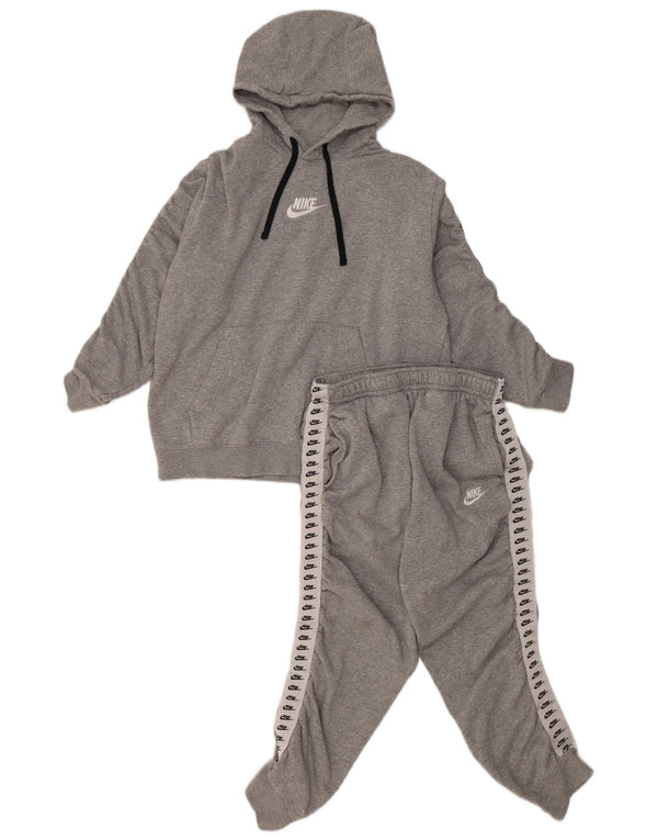 Женский спортивный костюм NIKE с графическим рисунком UK 14, хлопковый цвет среднего серого цвета с цветными блоками
