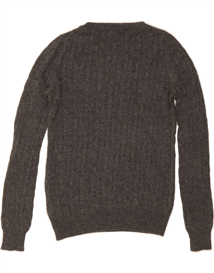 J. CREW Womens Crew Neck Jumper Sweater UK 10 Small Grey Viscose Vintage J. Crew and Second-Hand J. Crew from Messina Hembry 
