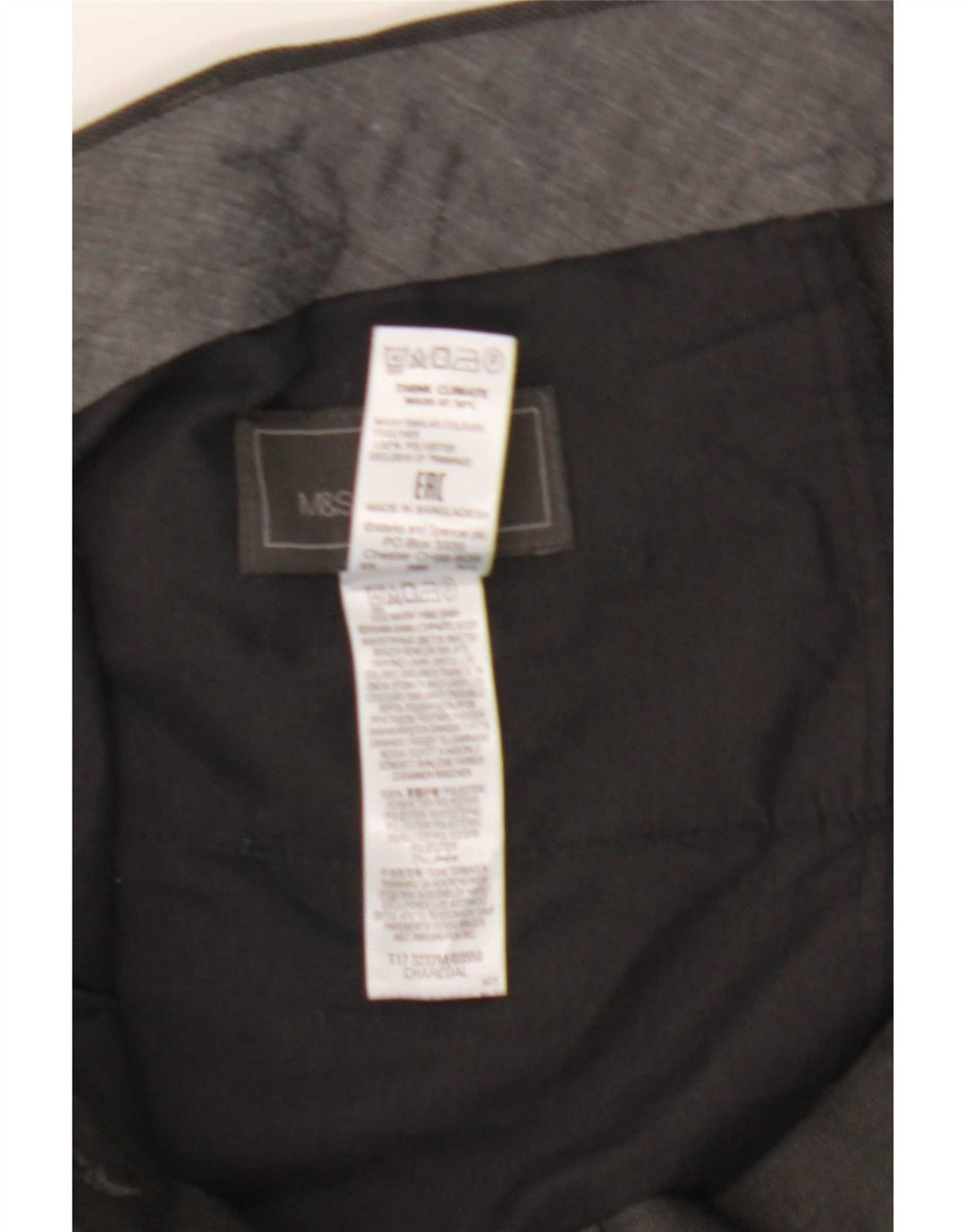 Мужские повседневные брюки стандартного кроя Marks & Spencer W38 L33, серый полиэстер